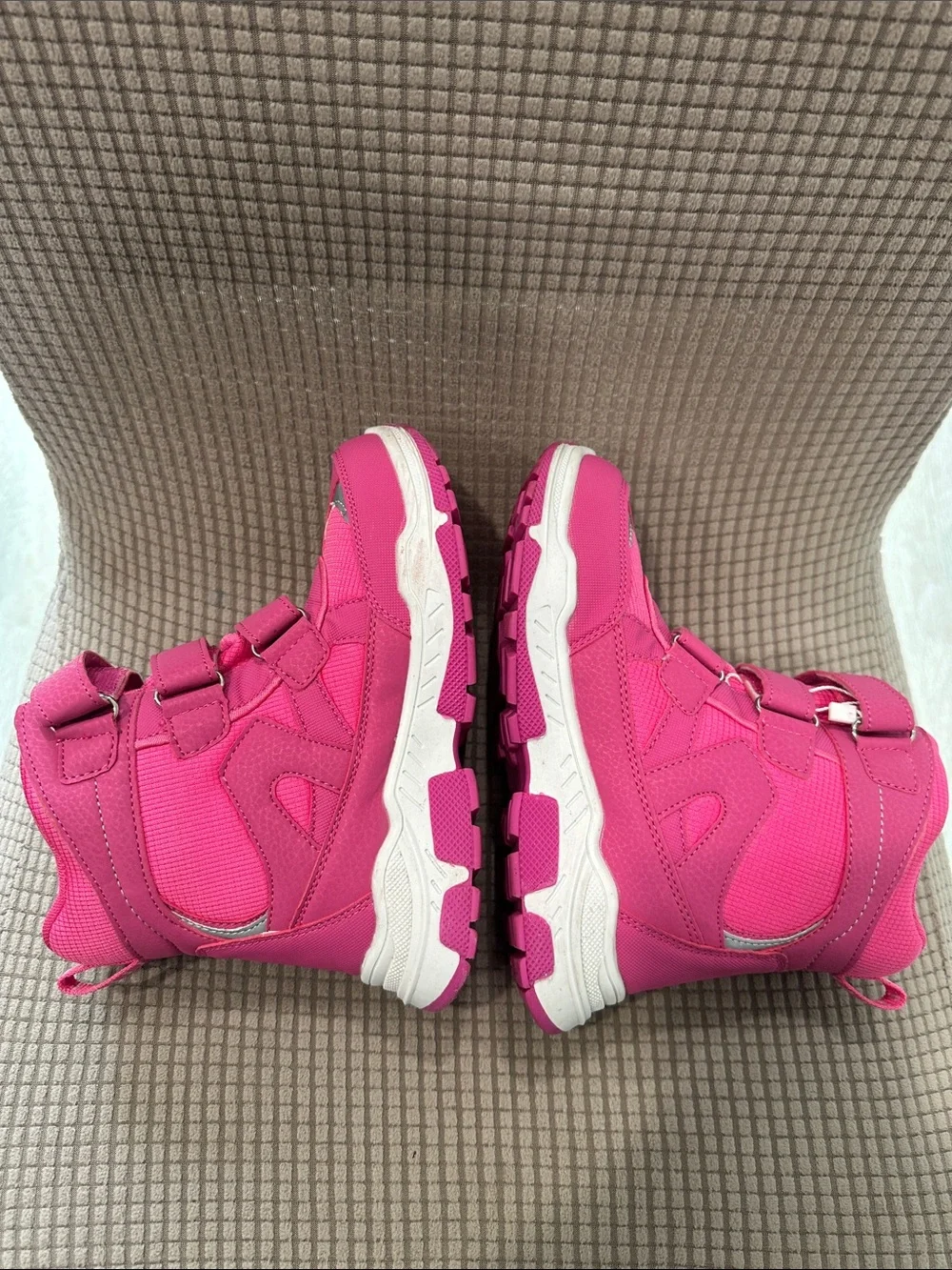 Girls 1 Pink High-Top Athletic Boots with Hook-and-Loop Straps